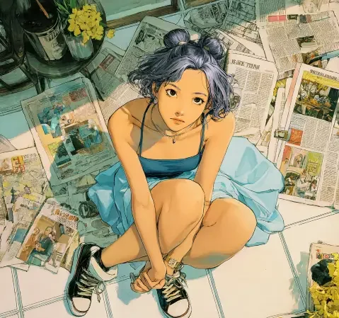 地铁通勤途中单手翻看漫画的阅读情境